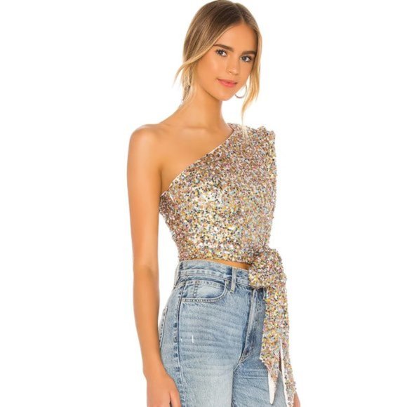 NBD Itzel One Shoulder Top NWOT Size Small - Picture 2 of 4